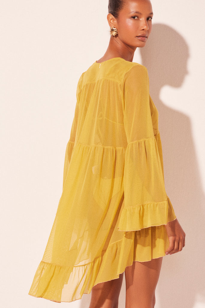 Yellow Helm Long Sleeve Short Mullet Dress E6268a2724 Yellow Helm Long Sleeve Short Mullet Dress E6268a2724