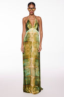 verdigris halter top long dress e6424a3009
