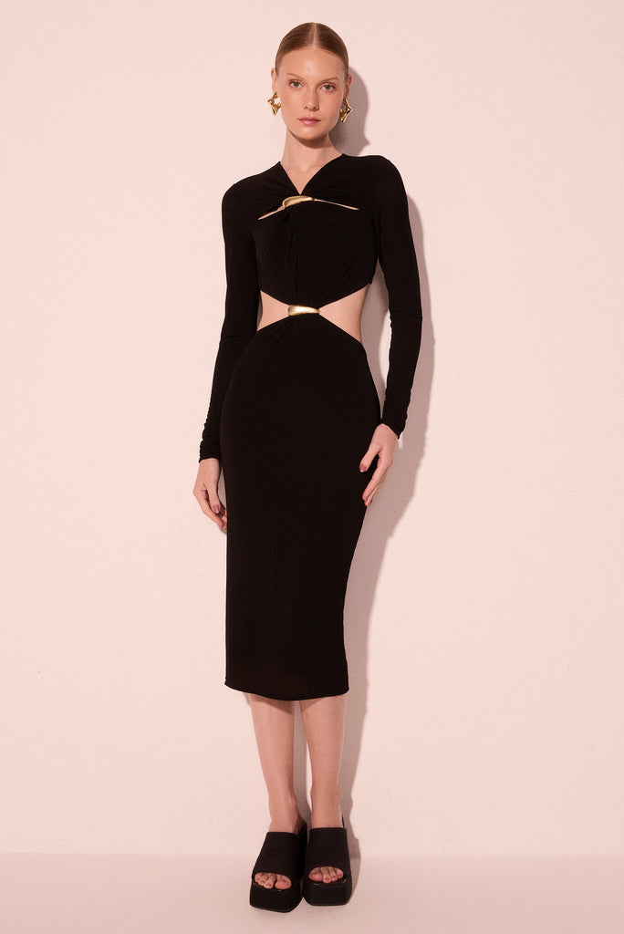black drops detailed midi dress e6436a2850 - Product item main image