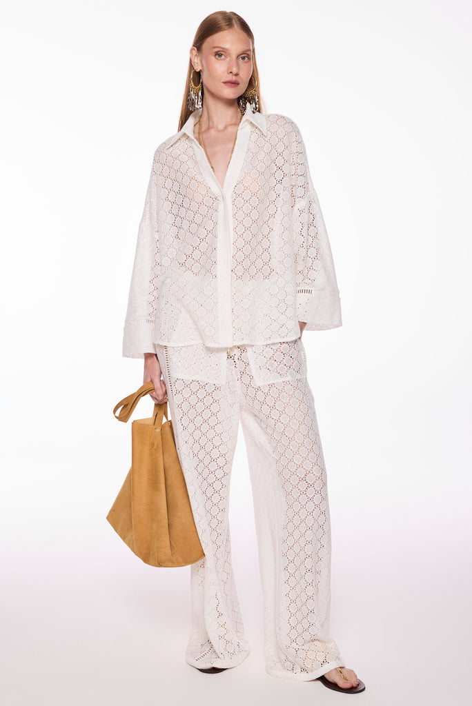off white maracas with slits straight leg pants e6502a3085 - Product item main image