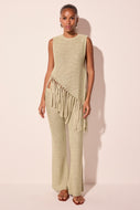 green siren with fringes short tunic e6523a2935