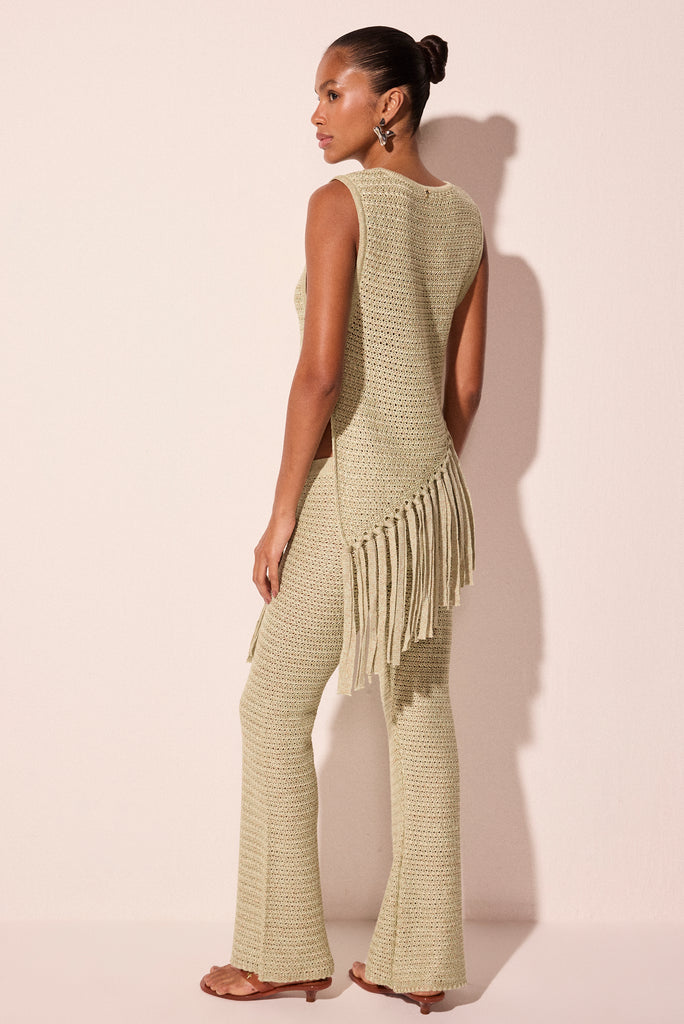 green siren with fringes short tunic e6523a2935