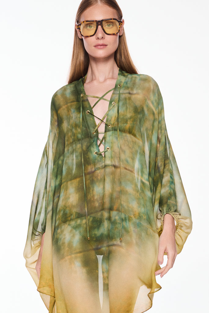 verdigris with tying midi tunic e6528a3009