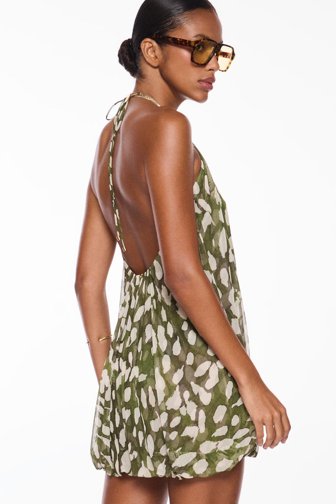 stingray criss crossed halter top short dress e6532a3012