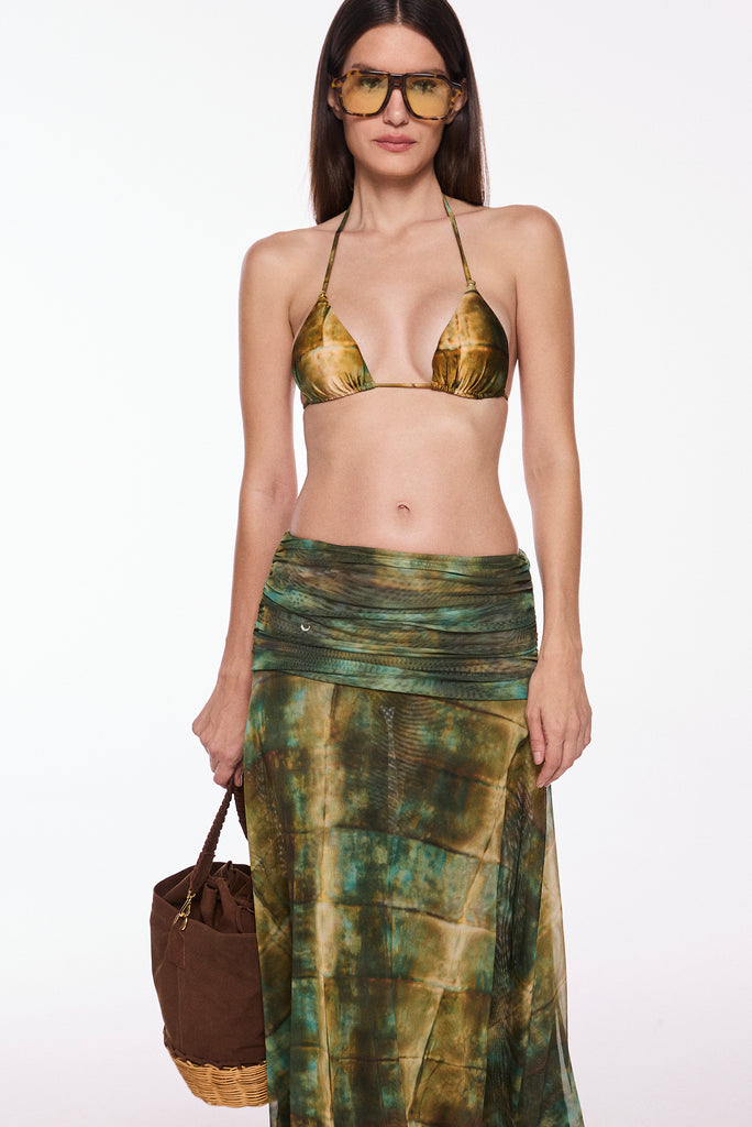 verdigris with yoke long skirt e6537a3009