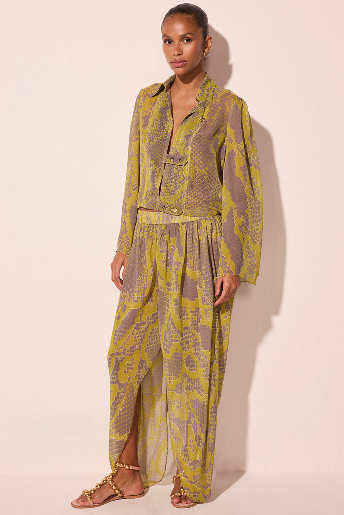 green snake flared long sleeve shirt e6543a2927 - Product item main image