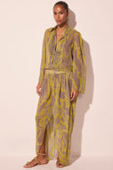 green snake flared long sleeve shirt e6543a2927