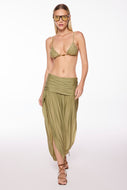 green yarae draped midi skirt e6553a2997