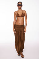 brown amber draped midi skirt e6553a3043