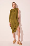 green pelican draped midi dress e6567a2979