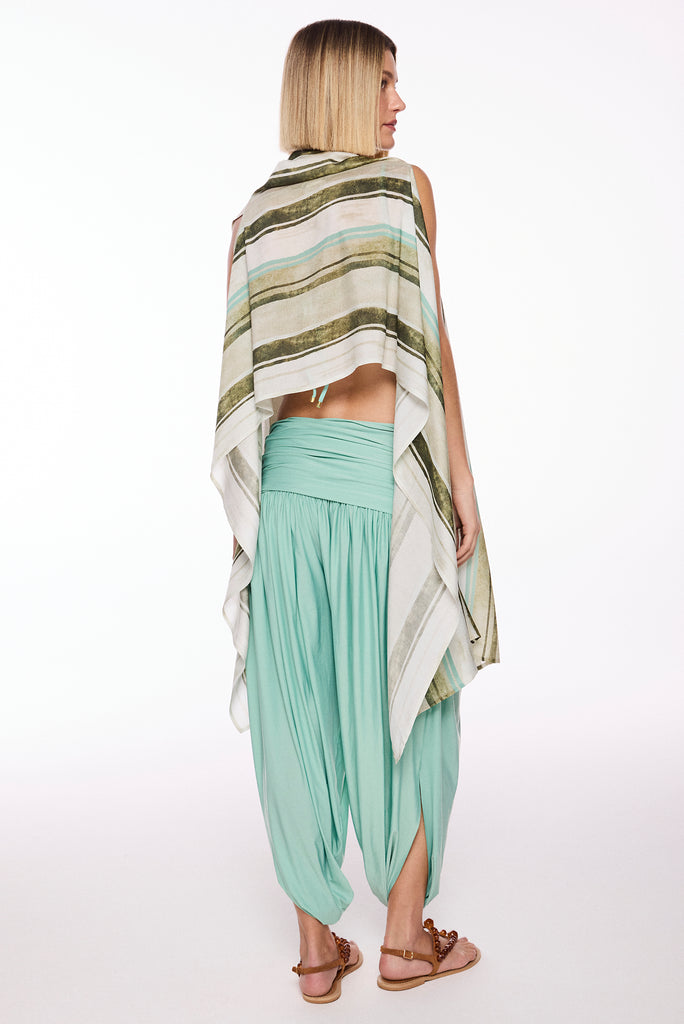 green petra draped aladdin pants e6595a2990