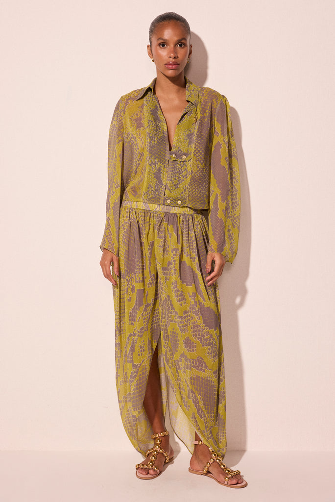 green snake with slits baggy pants e6601a2927 - Product item main image