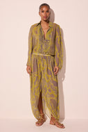 green snake with slits baggy pants e6601a2927