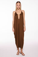 brown amber draped midi dress e6630a3043