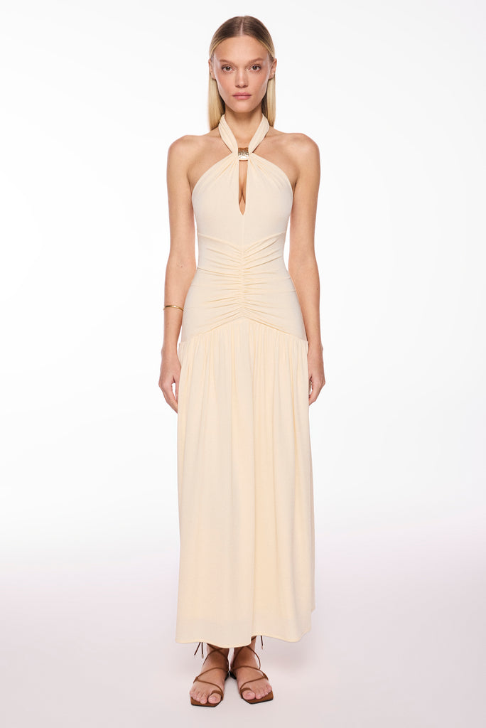 beige tahiti halter top midi dress e6635a4014 - Product item main image