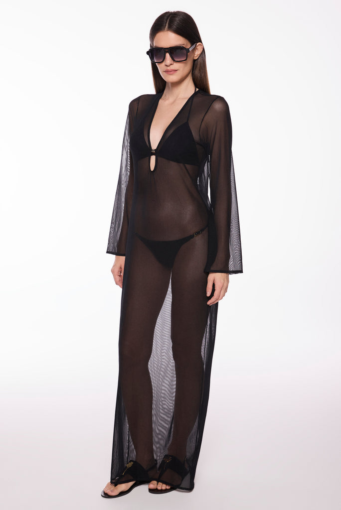 black petra trimmed long dress e6661a2989 - Product item main image