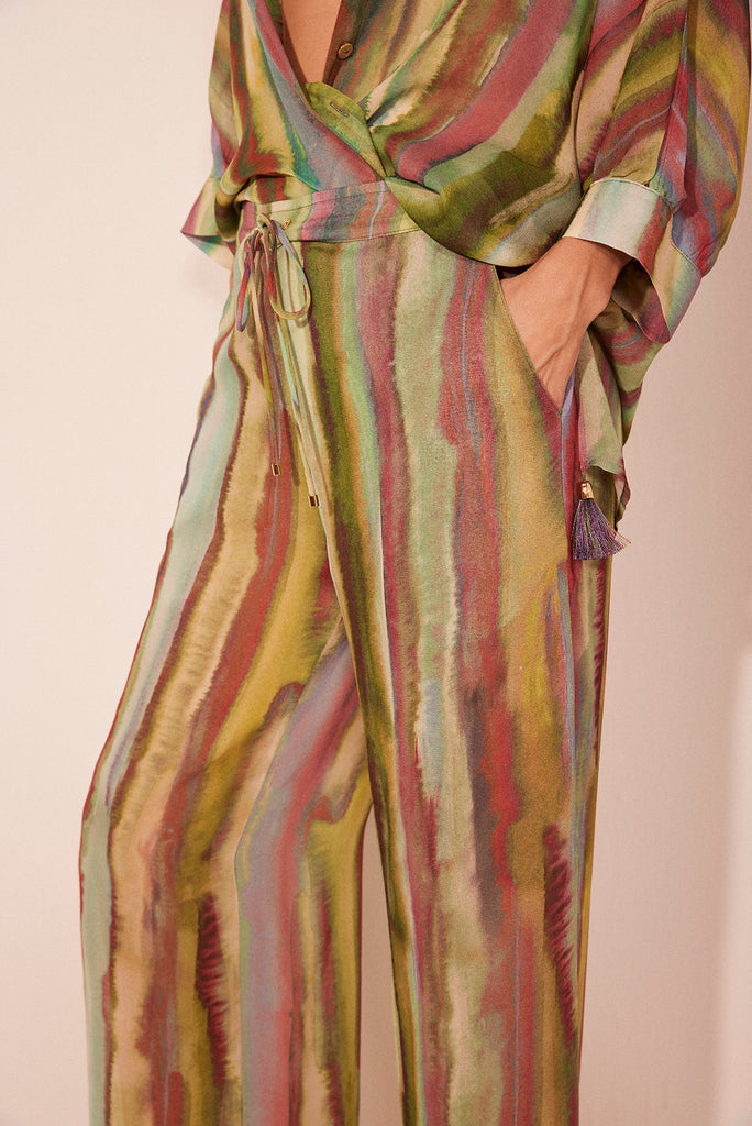 striped fluor straight leg pants e6975a2516 - Product item main image