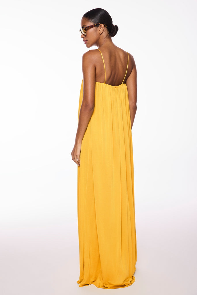 yellow amber detailed long dress e7034a3062