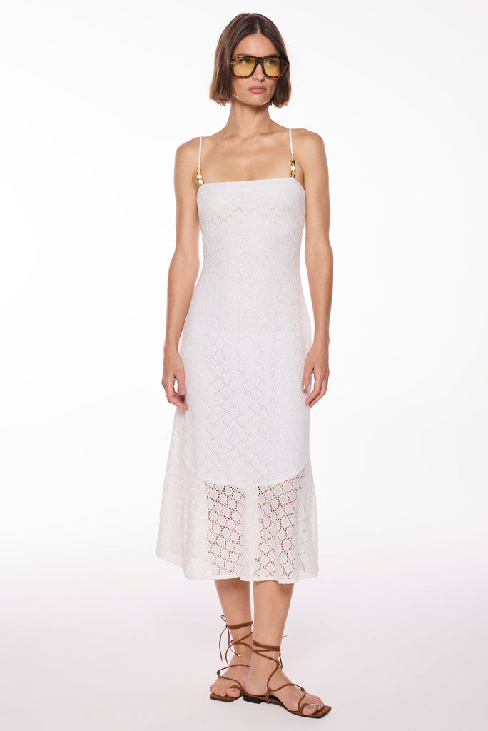 off white maracas trimmed straps midi dress e7044a3085