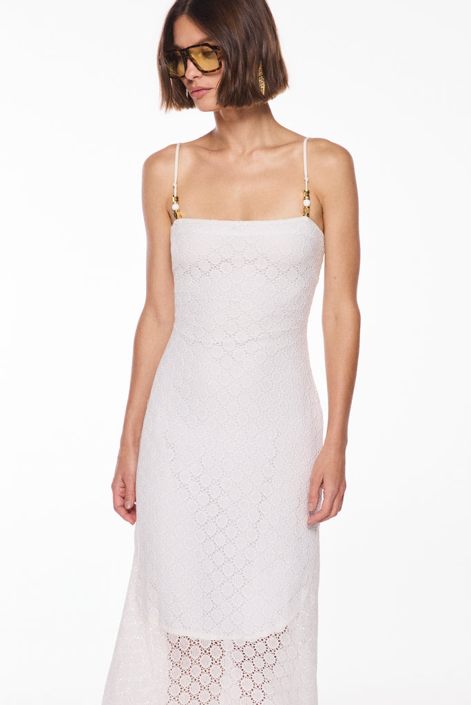off white maracas trimmed straps midi dress e7044a3085