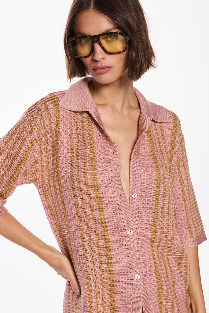 pink aracati short-sleeve tricot shirt e7063a3094