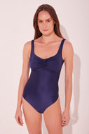 classic solid ruched strappy one piece m1139c1123