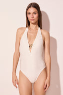 off white charm detailed halterneck one piece m1308a2922