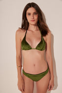 Leaf Matelassé Long Triangle Bikini Top S1796B1892