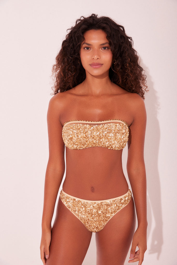 Golden Sun Embroidered Bandeau Bikini Top S1993B2160 - Product item main image