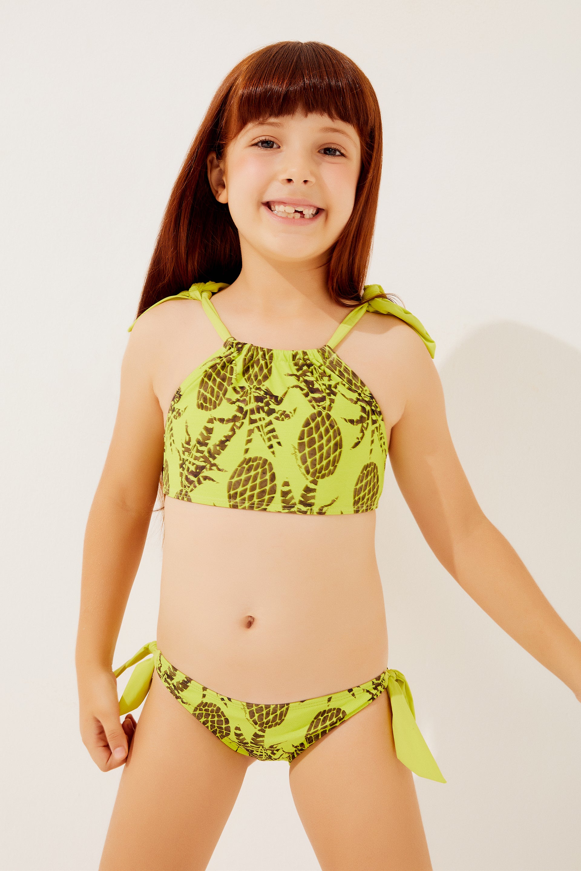 Kids Pineapple Strappy  Bikini With Ties B246I1267 - Product item main image