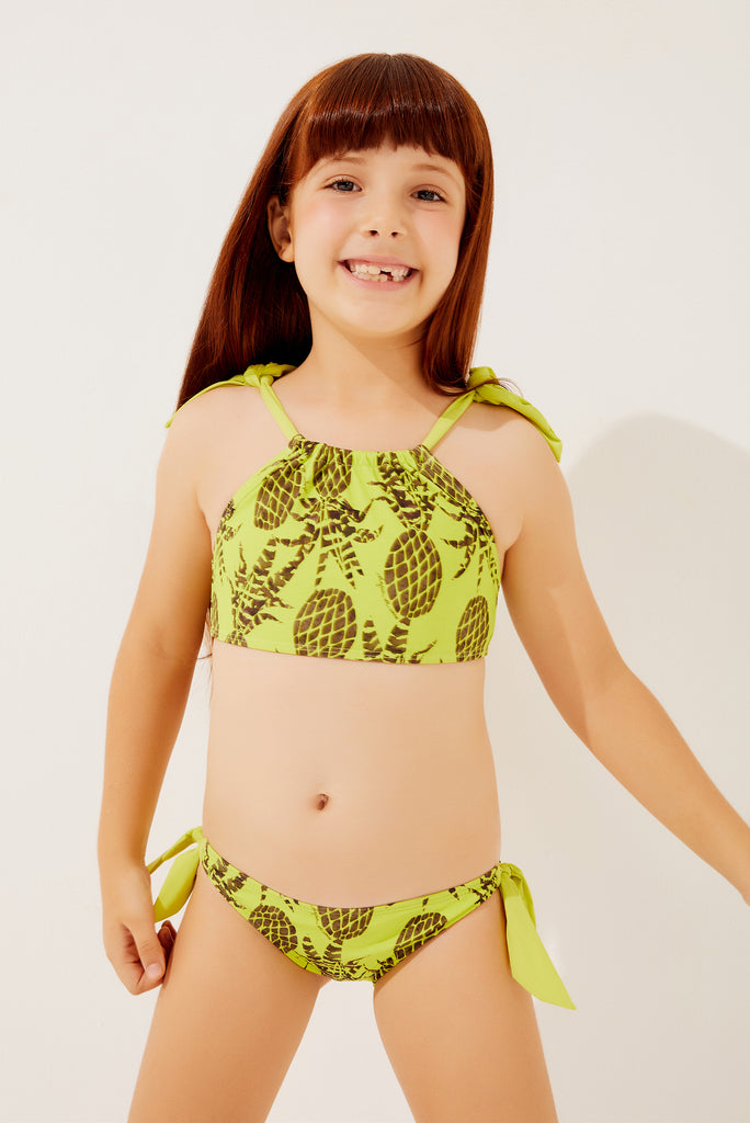 Kids Pineapple Strappy Bikini With Ties B246I1267 – Agua de Coco