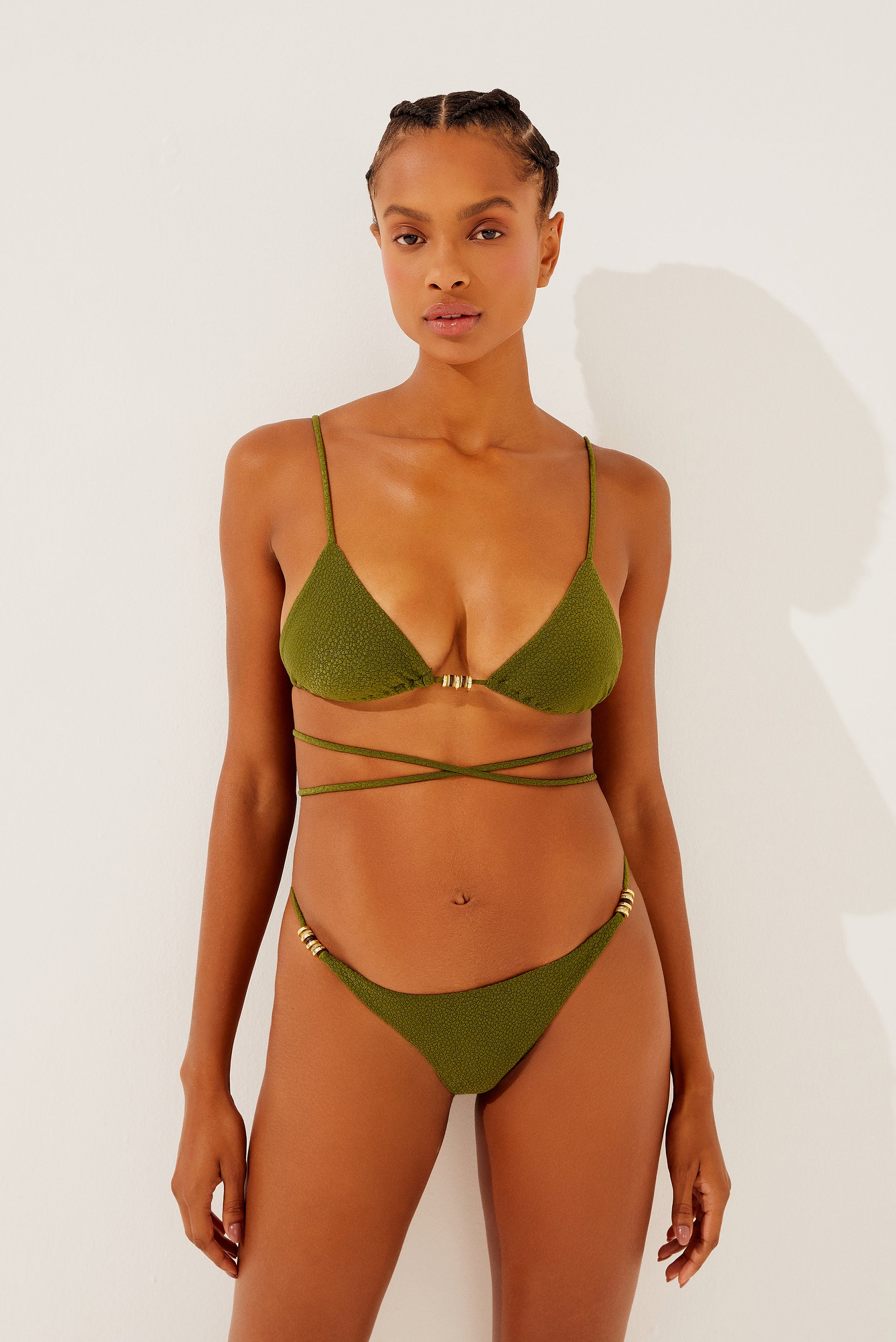 Green Coconut Detailed Slim Side Bikini Bottom C1060B1287 - Product item main image