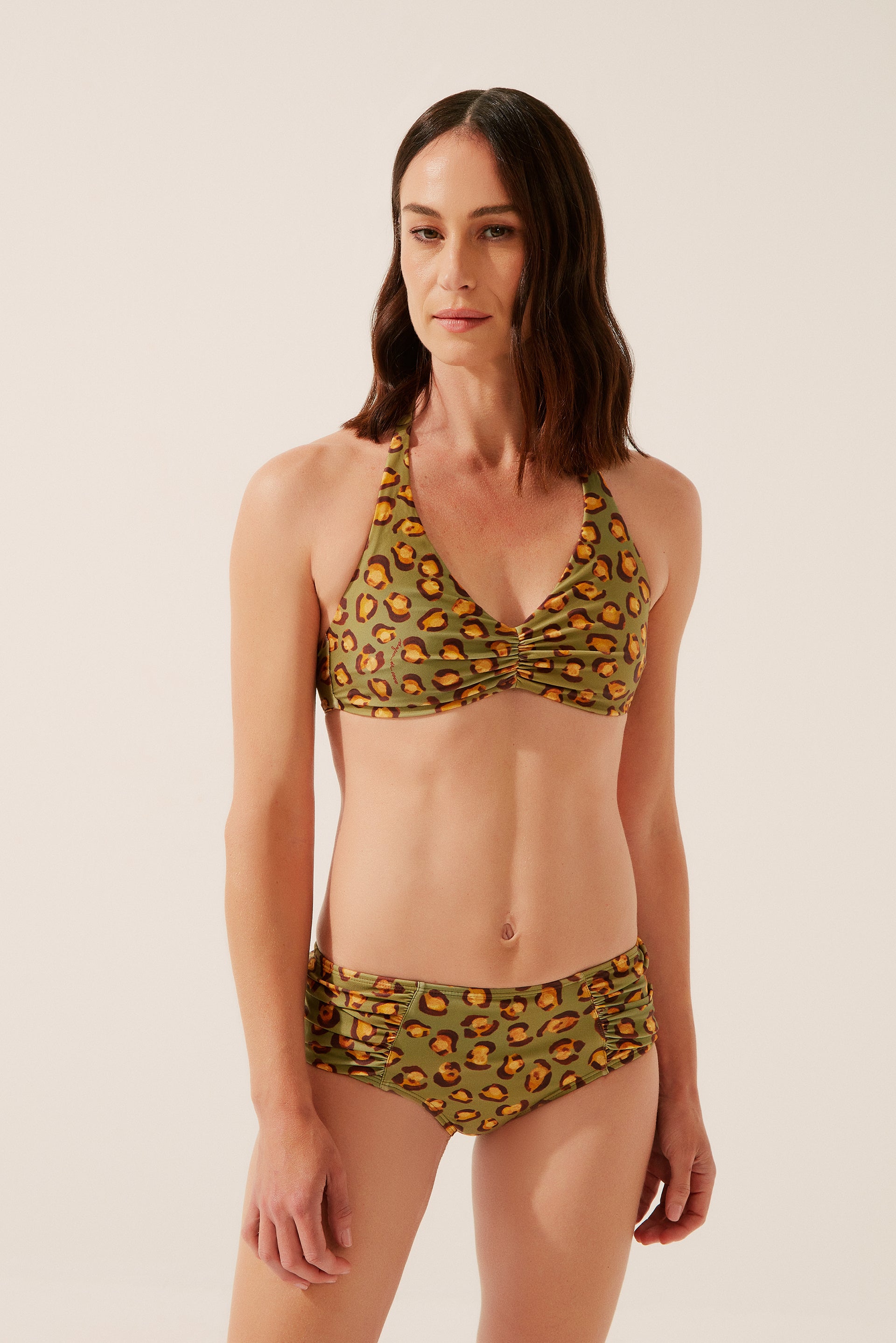 Leopard Triangle Bikini Top