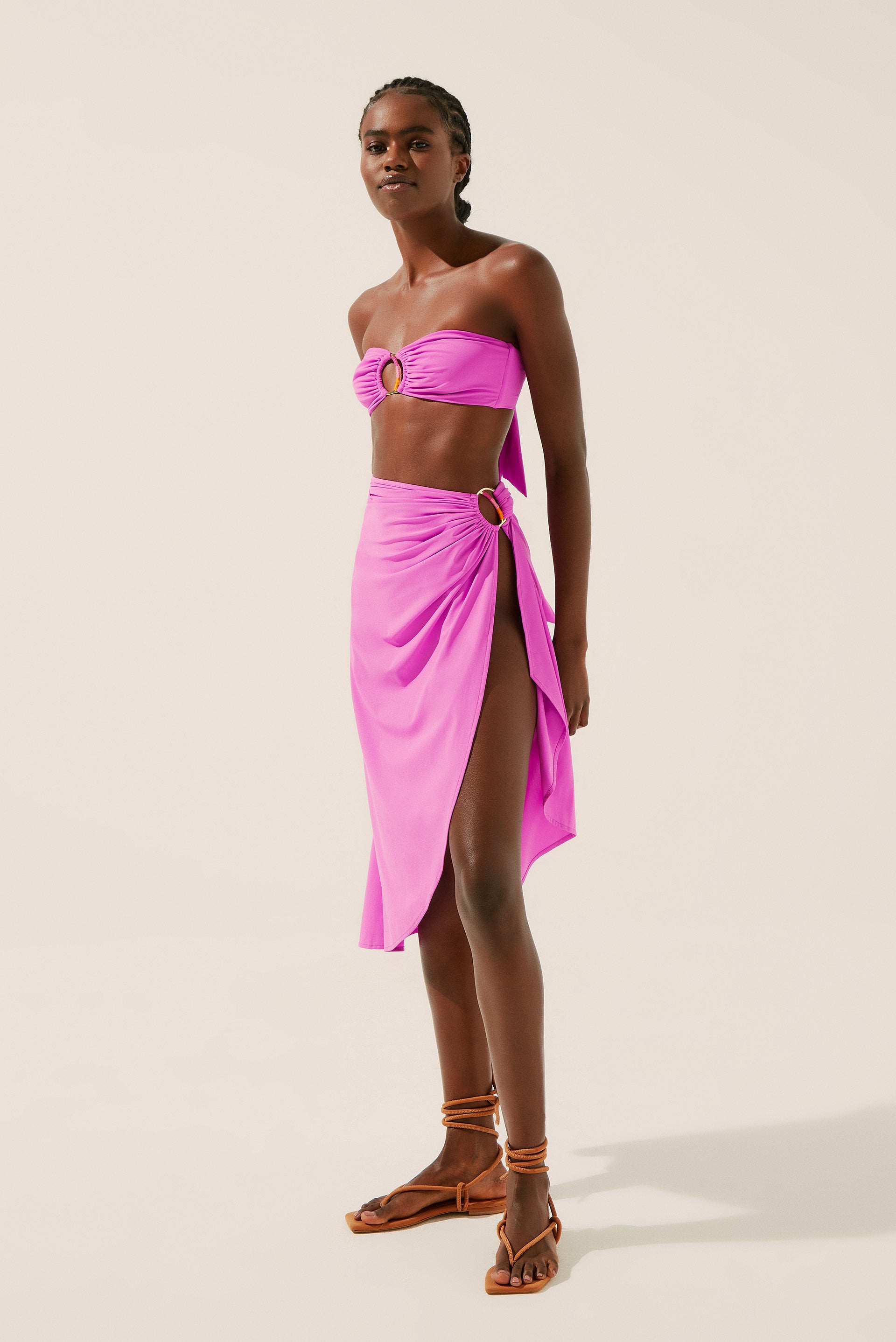 Sunrise Pareo Midi Skirt With Embroidered Hoop E2555A1412 - Product item main image