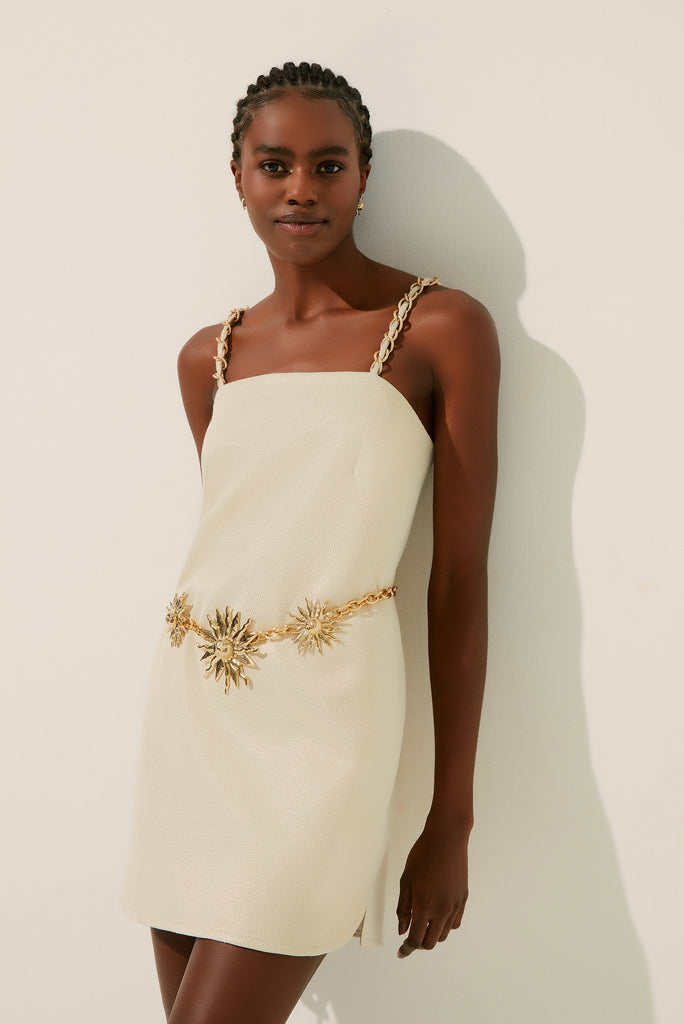 short dress with flowers Picking Mini - White and Blue, Large | Hazel and Olive while the short A blue mini dress with white
