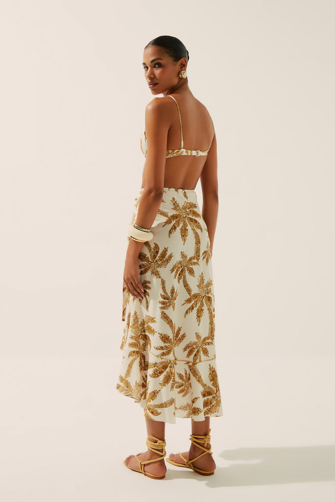 Sequins Palm Pareo Skirt E4251A1397