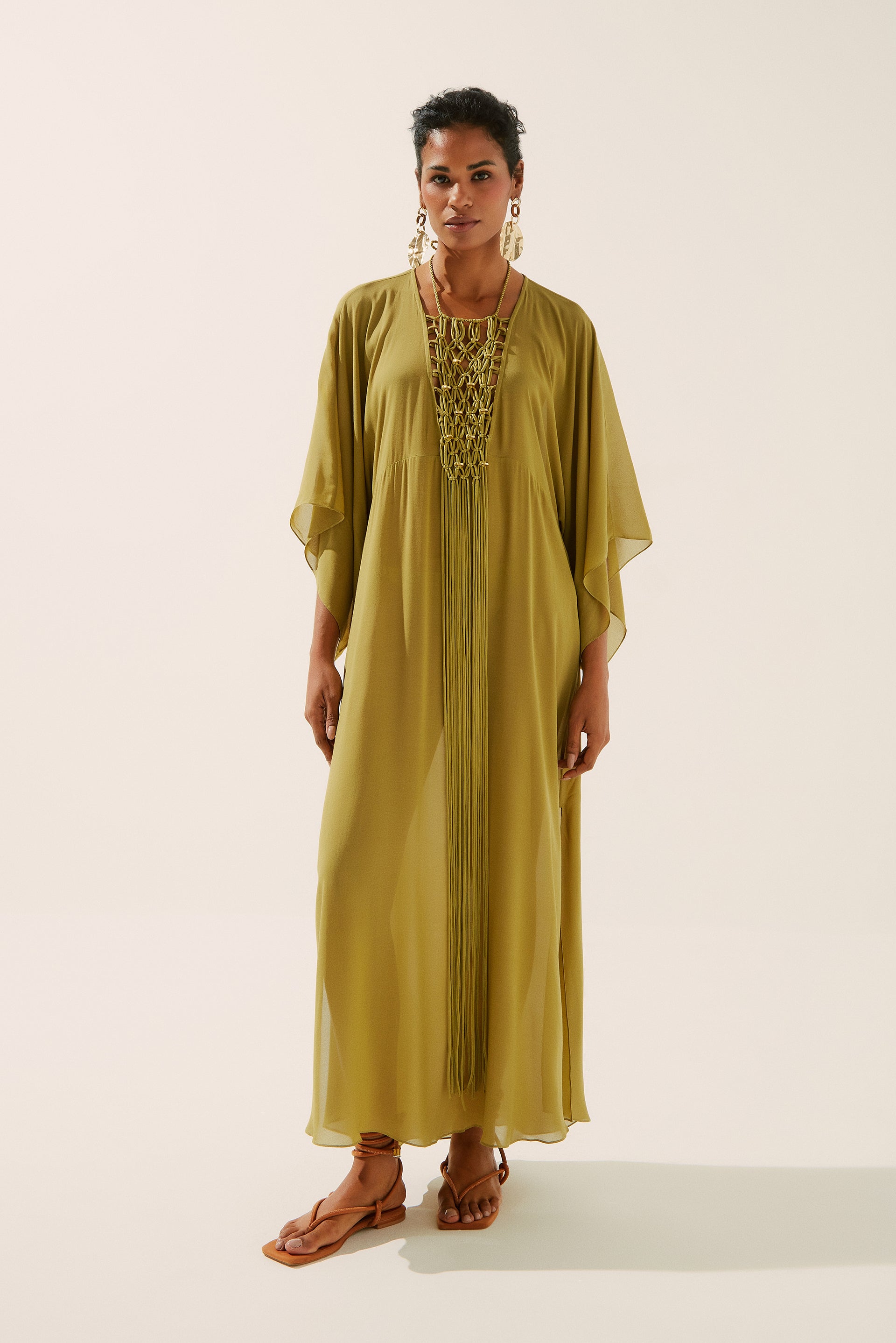 Weave Long Dress With Macramé E4269A1351 - Product item main image