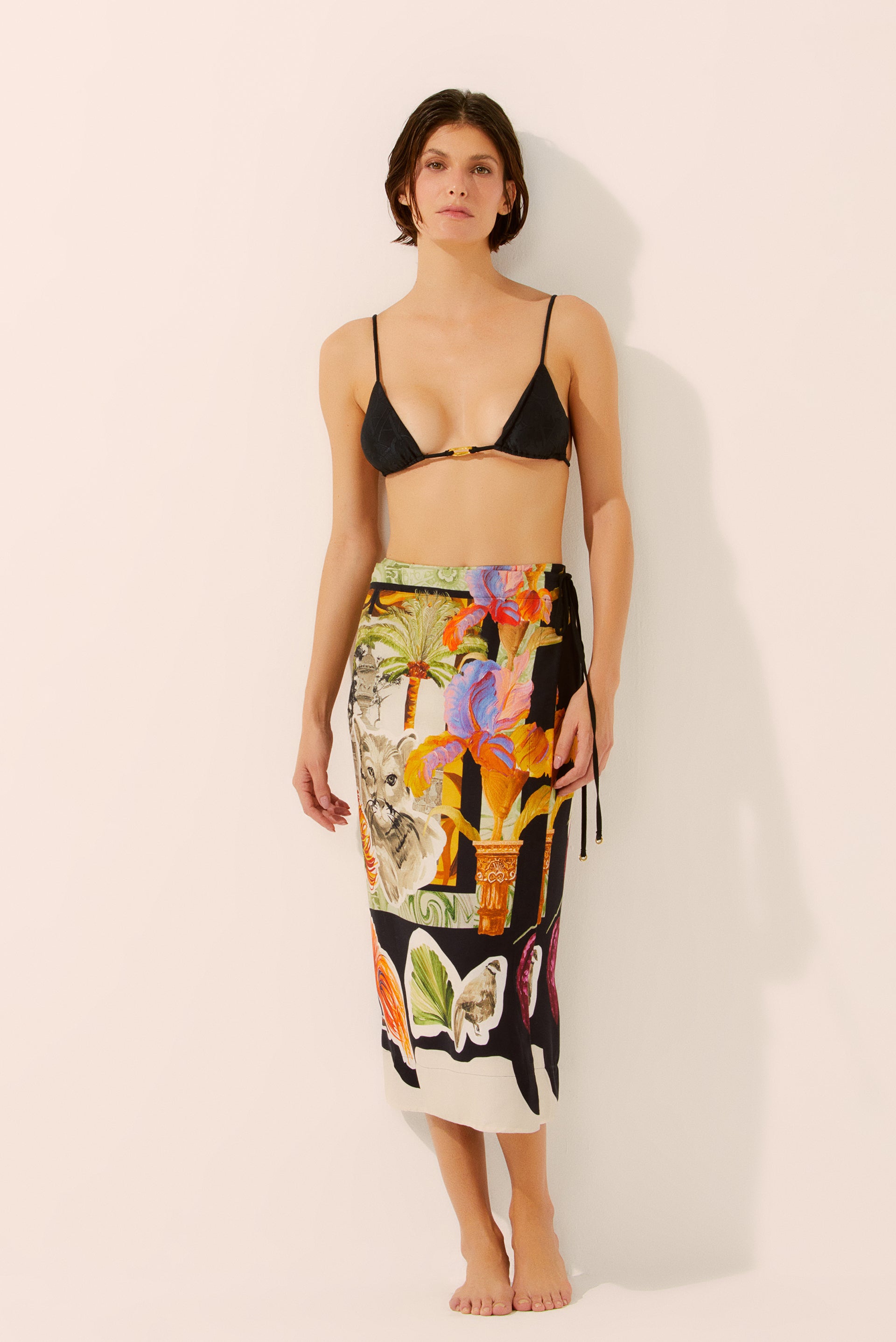 Botanic Collage Criss-Cross Midi Skirt E4478A1446 - Product item main image
