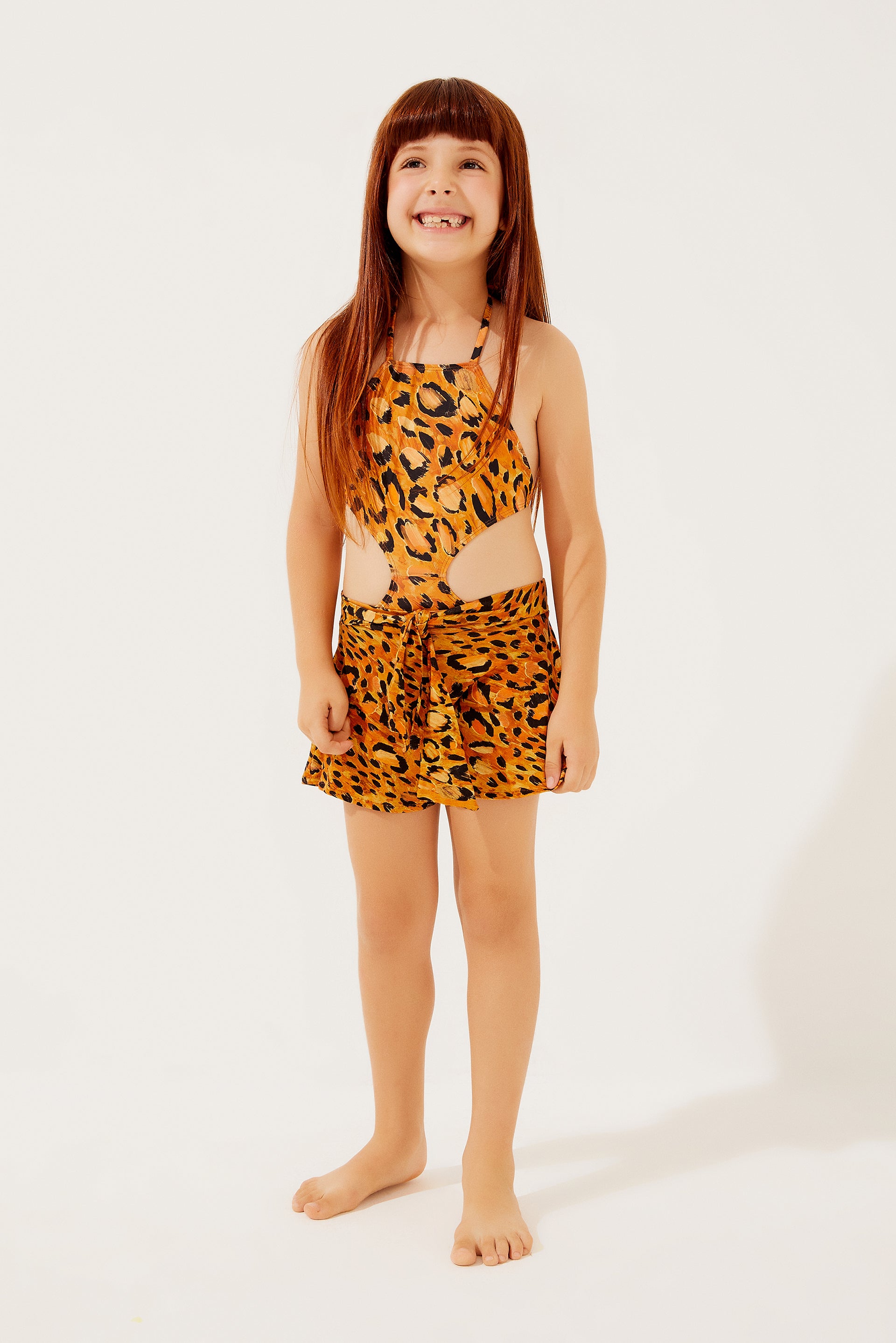 Kids Jaguar Short  Cover Up With Ties E62I1302 - Product item main image