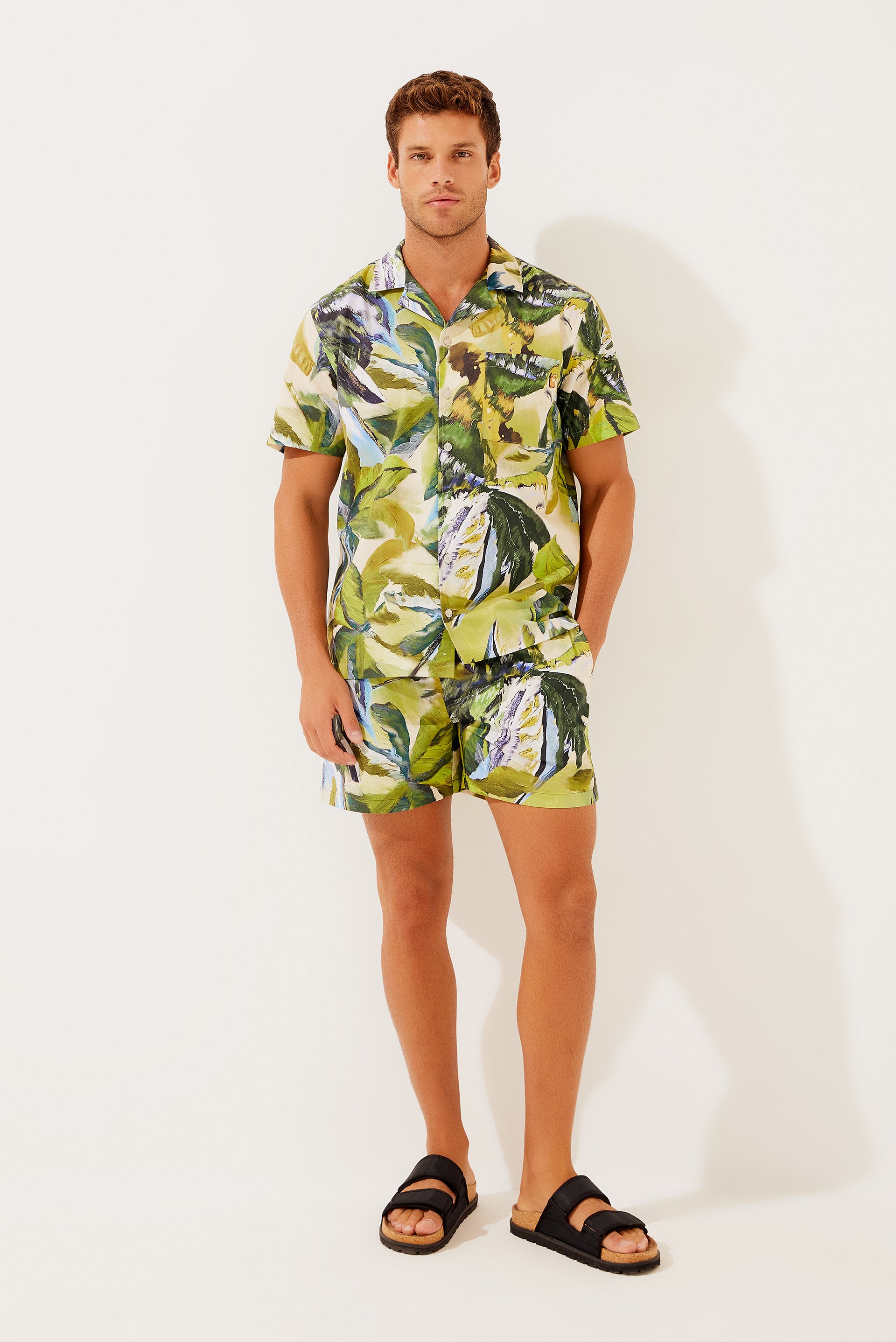 Coconut Tree Short Sleeves Shirt With Pocket R767A1275 - Product item main image
