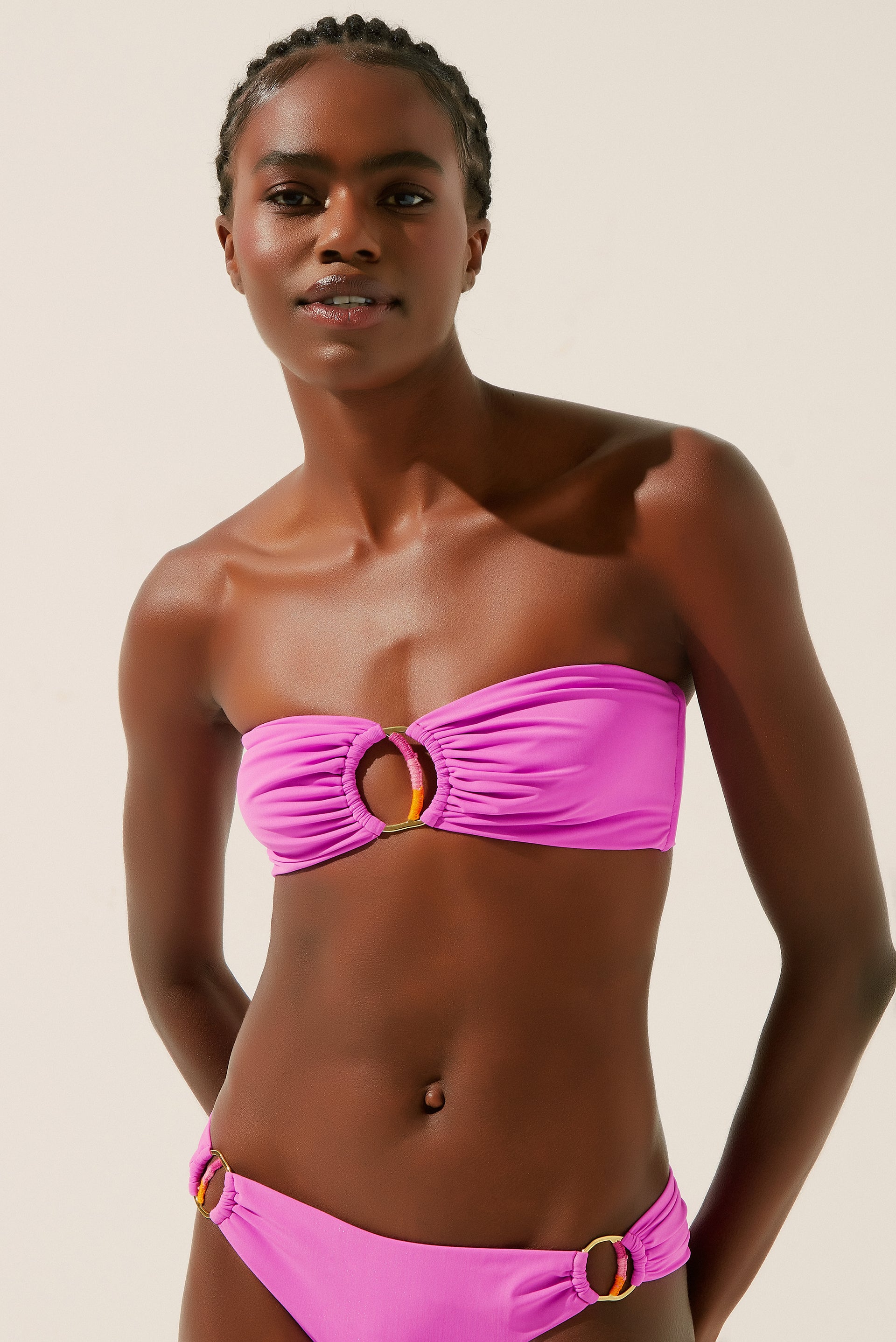 Sunrise Bandeau Bikini Top With Embroidered Hoop S876B1412 - Product item main image